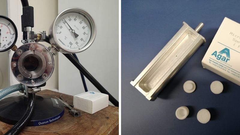 length ~ 75 mm, diameter ~ 12 mm) are available for drying larger samples and microporous specimen capsules are used as boat inserts for enclosing smal